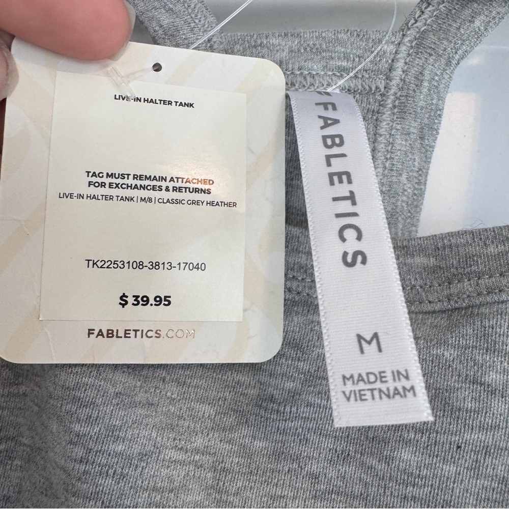 NWT Fabletics Live-In Halter Tank Heather Gray Women's Medium - Picture 8 of 10